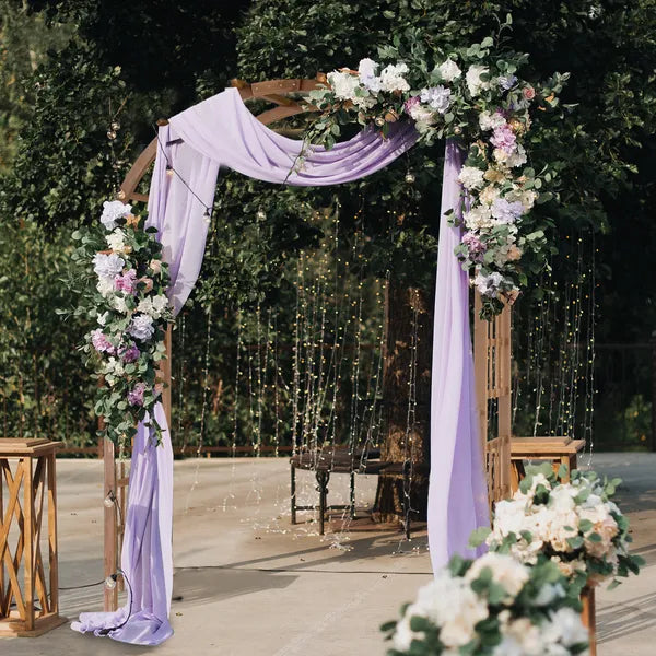 7FT Wooden Garden Arbor, Wedding Arch Backdrop Stand For Ceremony Party - view 5