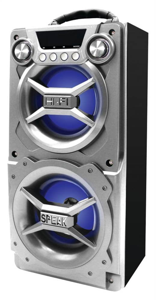 Parlante Bluetooth portátil con doble subwoofer