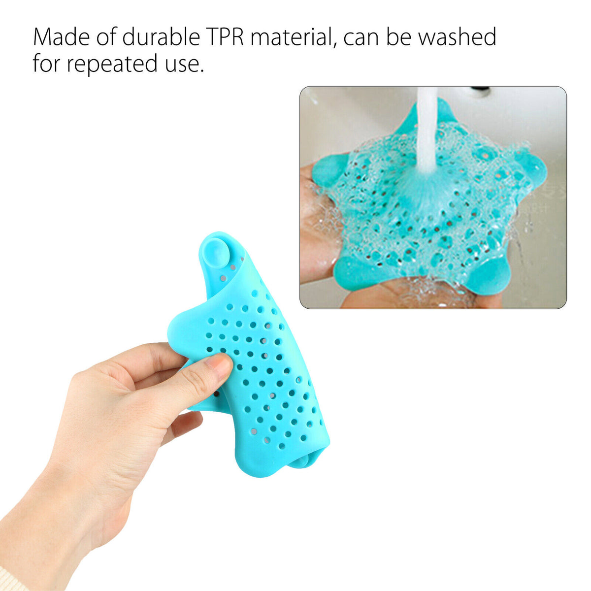 3PCS Silicone Starfish-shaped Sink Drain Filter Bathtub Hair Catcher Stopper Drain Hole Filter Strainer For Bathroom - view 7