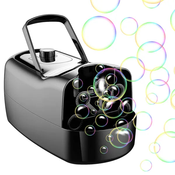 Bubble Maker Automatic Bubble Blower Portable Bubble Blowing Machine With 2 Speeds Handle 3000-4000 Bubbles Per Minute