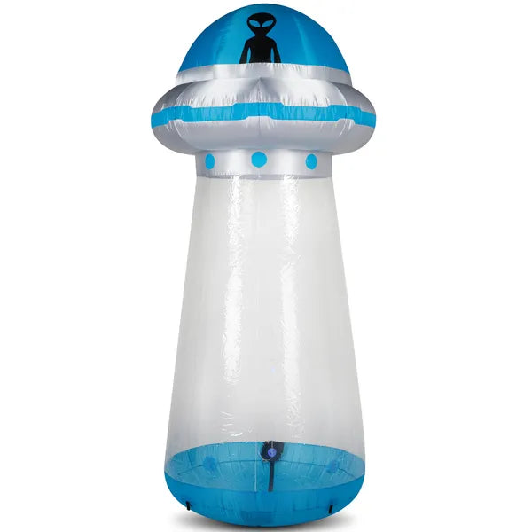 8.8 FT Halloween Inflatable UFO Yard Decoration, Fun Tall Blow Up Yard Decor With Built-in LED Lights And Stand Inside