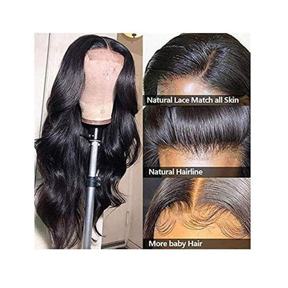 4x4 Lace Closure Wig Human Hair Natural Color Body Wave Density - view 4