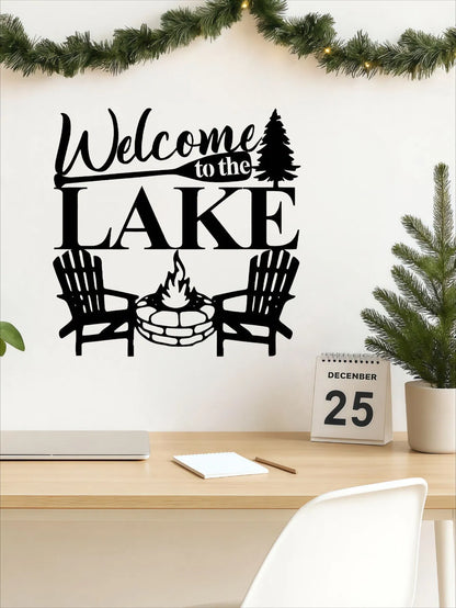 Modern Abstract Lake Waterproof Rust Resistant iron Wall Art Living Room Bedroom Office Patio Decor