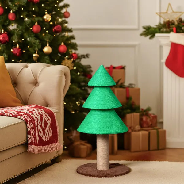 31.5in Christmas Tree Cat Scratcher, Cat Scratching Post For Indoor Cats - view 7