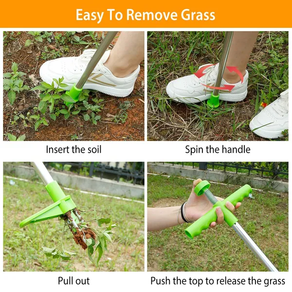 Weed Puller Twister Stand Up Root Removal Hand Tool 3 Claws Aluminum - view 4