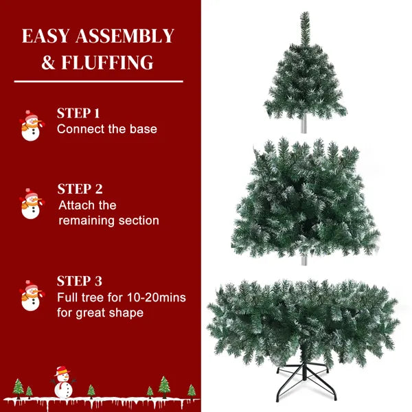 6FT Iron Leg White PVC 812 Branches Christmas Tree - view 3