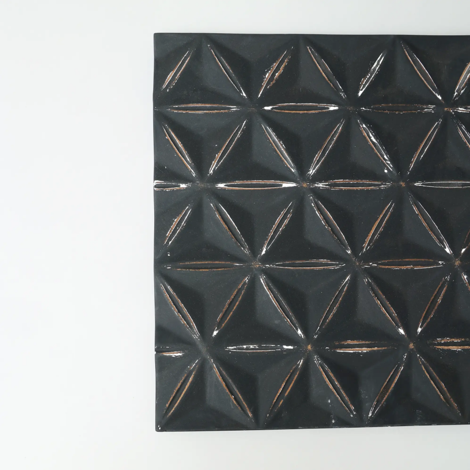 Black Square Shape Handcrafted MDF Wall Decor 16inchx16inch Elegant Home Accent - view 2