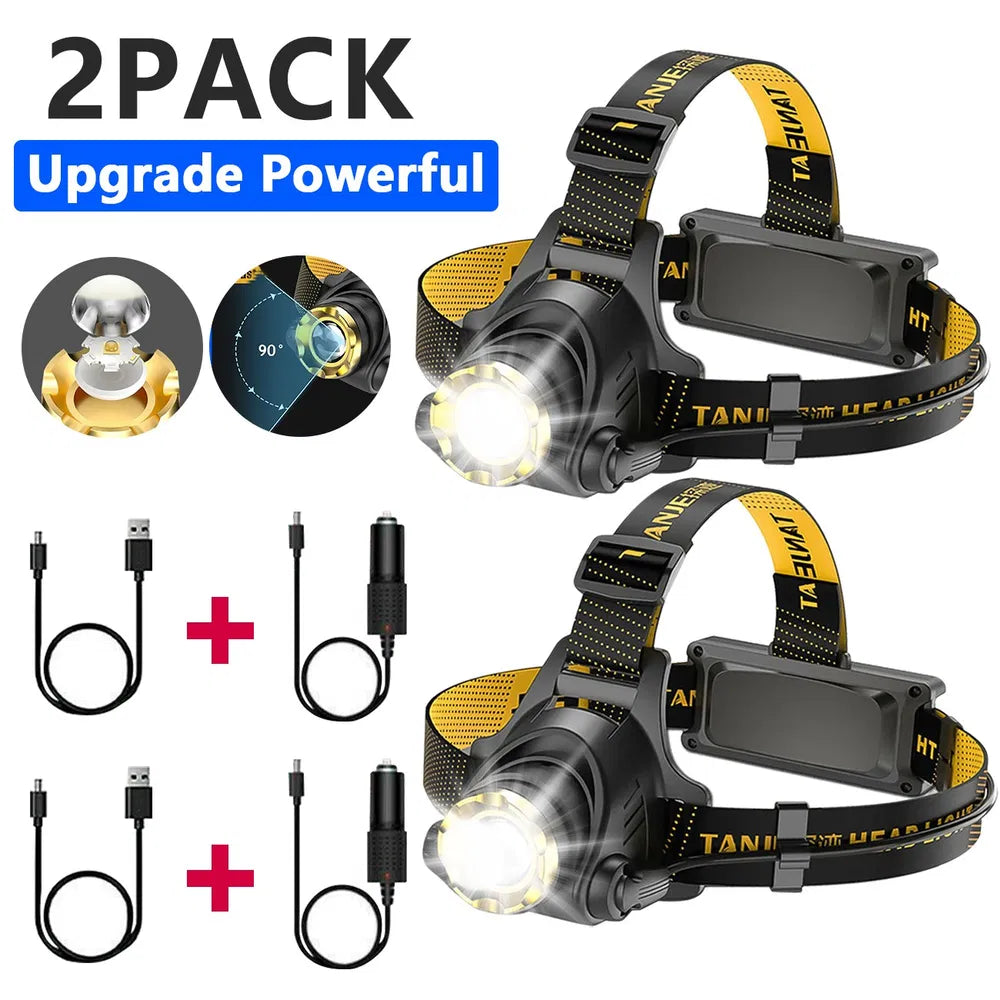 12000000lm LED Headlamp USB Rechargeable Headlight Head Torch Lamp Flashlight - view 6
