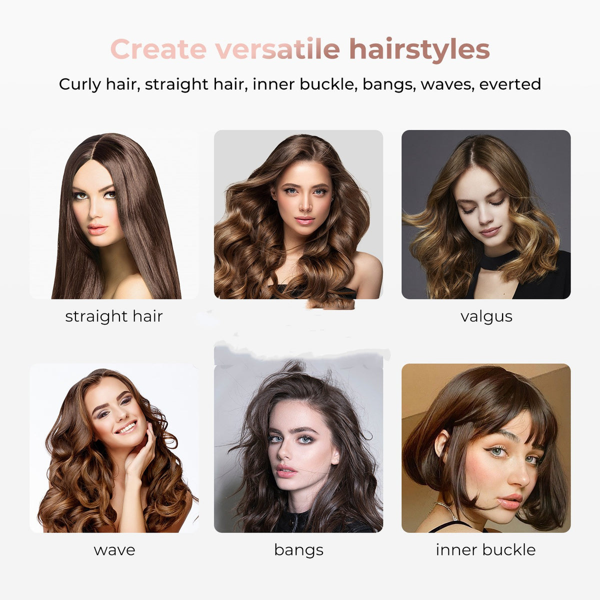 Hair Straightener And Curler Brush Hair Dryer High-power Hot Air - view 6