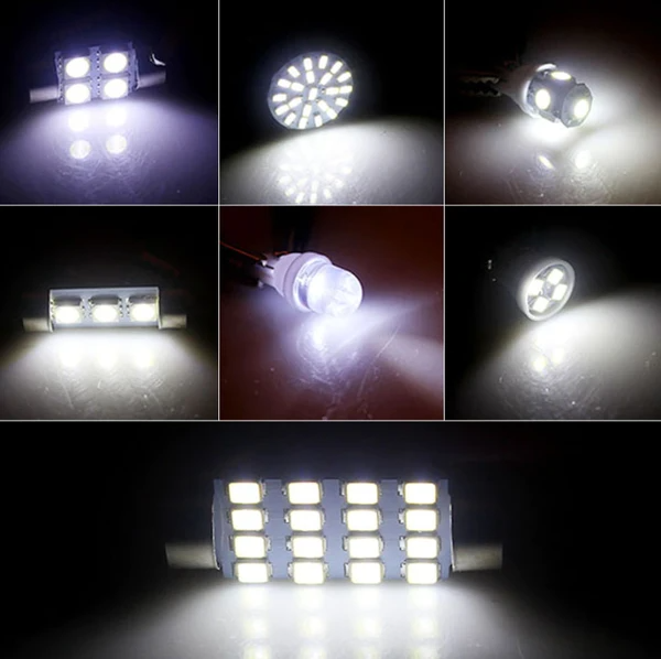 28pcs Car Interior White Combo LED Map Dome Door Trunk License Plate Light Bulbs - view 5