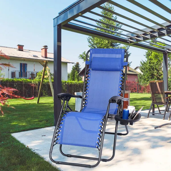 Zero Gravity Chair Cup Holder Clip On Side Tray W Beverage Can Mobile Devices Slots - view 3