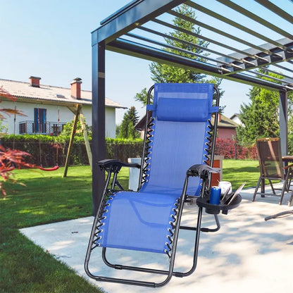 Zero Gravity Chair Cup Holder Clip On Side Tray W Beverage Can Mobile Devices Slots - view 3