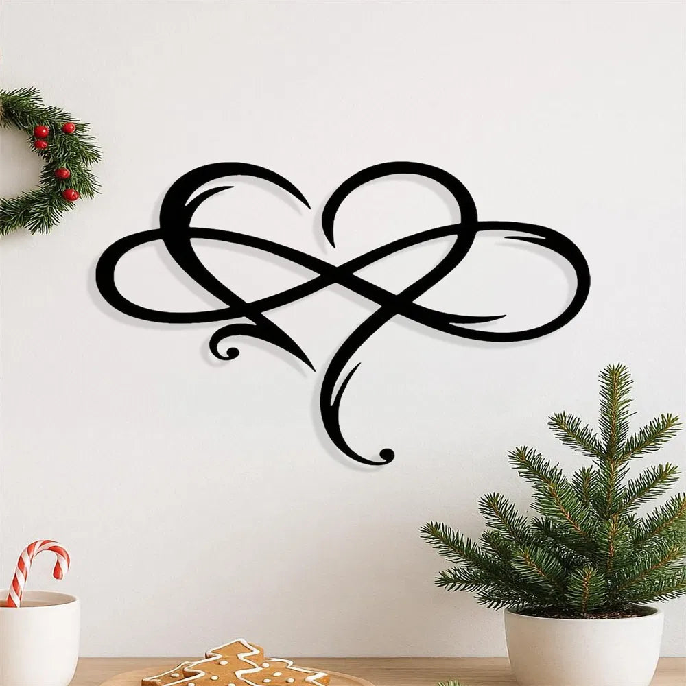 Geometric Cutout iron Heart Wall Art Romantic Minimalist Living Room Bedroom Decor - view 7