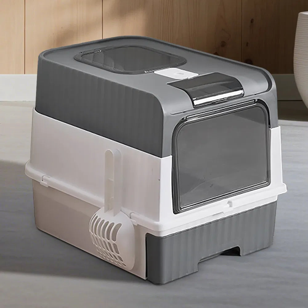 Fully Enclosed Magic Cube Litter Box, Top&Front Entry, Pull-Out Drawer, Anti-Splash Odor Control, Large For Big Cats - view 4