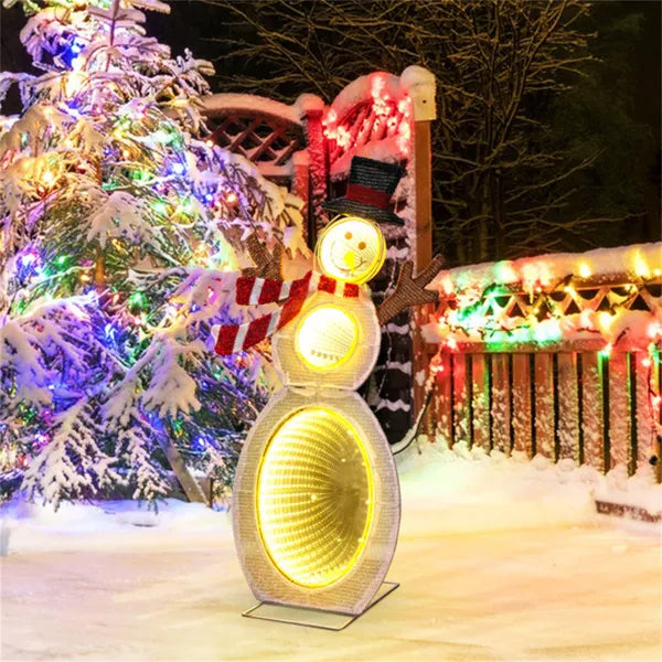 Christmas Decoration Lighted Snowman With LED Lights And Metal Stand - view 6