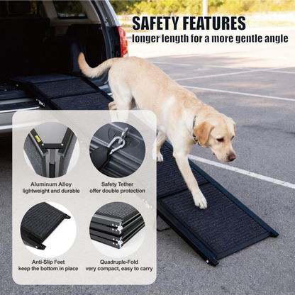 Dog Ramp For Car 71inch Long & 19.3inch Wide Portable Dog Ramps For Large Dogs With Non-Slip Rug Surface Dog Car Ramp - view 9