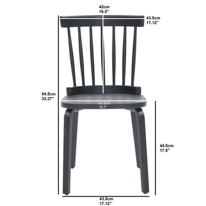 Windsor Dining Chairs Set Of 2,Wood Farmhouse Spindle Back, Widen Seat, Mid-Century Modern French Country Style - view 2