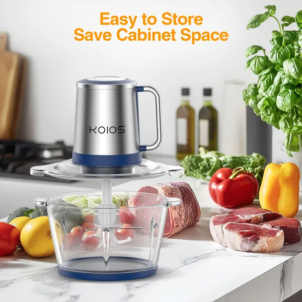 KOIOS Electric Food Chopper Processor Vegetables Meat Grinder Mixer 2L Glass Clear Bowl - view 2