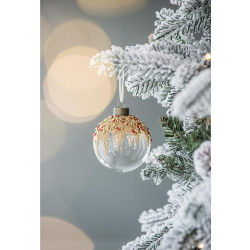 D3 Christmas Ball Ornaments, Glass Decorative Hanging Ball Christmas Tree Ornaments For Holiday Party Decorations - view 4