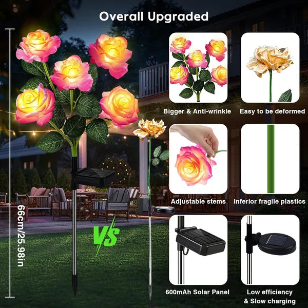 Solar Lights Outdoor Waterproof For Garden Decor, 4 Pack Solar Garden Lights For Outside - view 3
