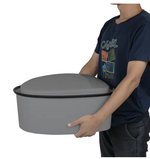 Portable Toilet With Non-slip Mat Grey - view 3