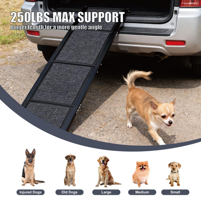 Dog Ramp For Car 65inchX17.2inch Large Folding Pet Stair Ramps For Truck, SUV, With Non-Slip Surface, Up To 250LBS - view 7