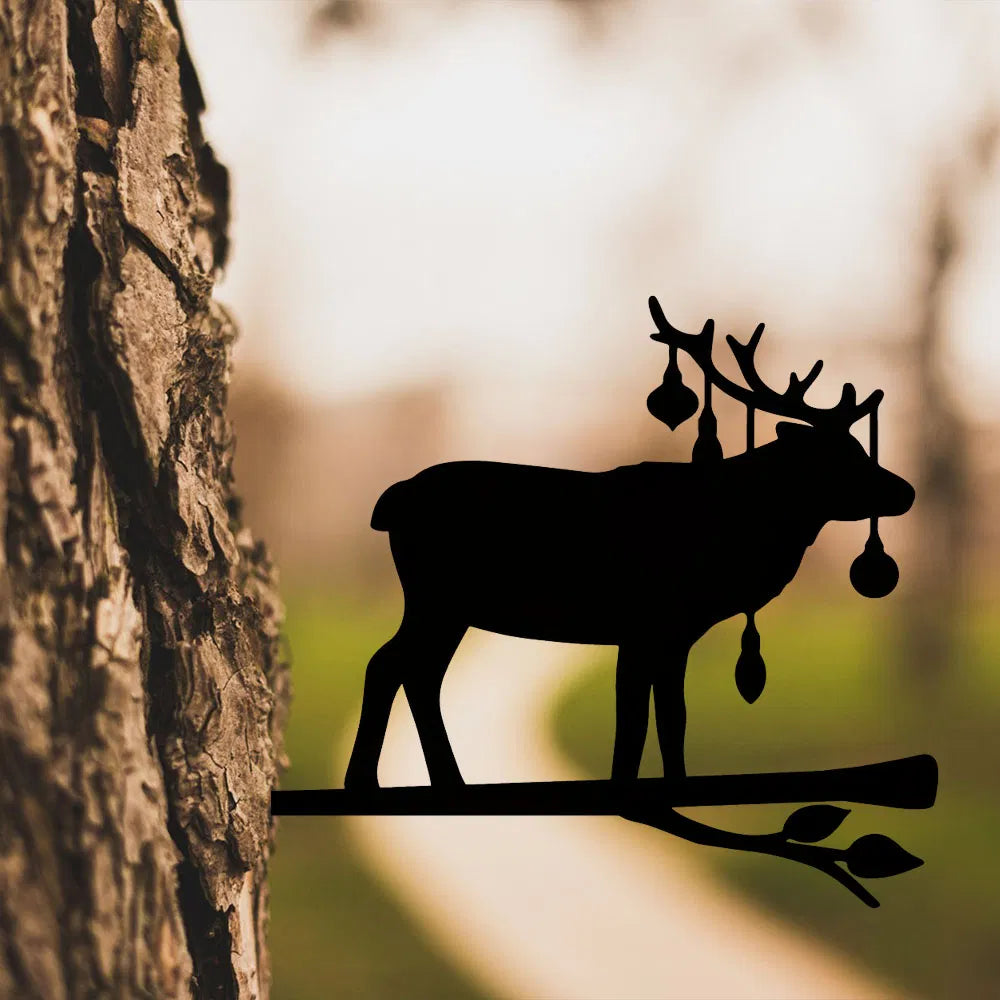 Whimsical iron Elk Sculpture for Garden and Patio Decor - view 5