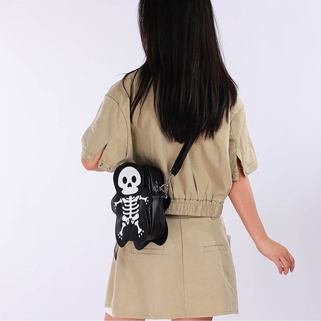 Halloween Skull Shoulder Bag Y2K Fashion Funny Cute Messenger Crossbody Bags Women Small Phone Bag - view 8