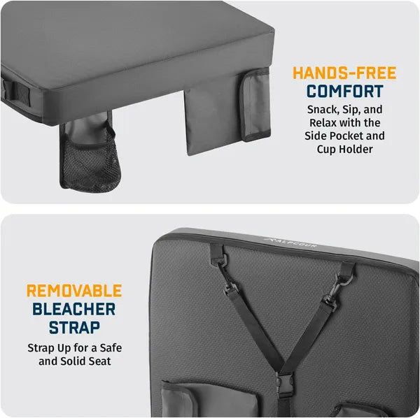 Alpcour Portable Extra Thick Stadium Seat Cushion - 21x 15 Inch Bleacher Cushion With Side Pocket - view 4