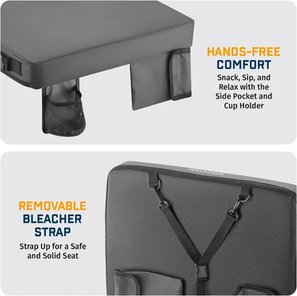 Alpcour Portable Extra Thick Stadium Seat Cushion - 21x 15 Inch Bleacher Cushion With Side Pocket - view 4