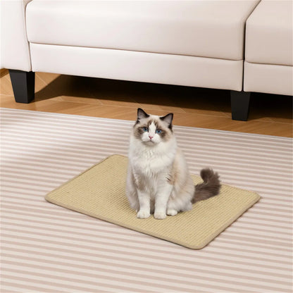 24 x 16 Inch Natural 6-Piece Cat Scratching Mats, Sisal Material Anti-Slip Latex Backing Furniture Protector - view 8