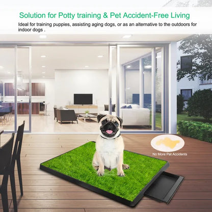 Dog Toilet Indoor Puppy Training Pad, Dog Potty Pet Training Grass Mat, Removable Waste Tray For Easier Clean Up - view 4