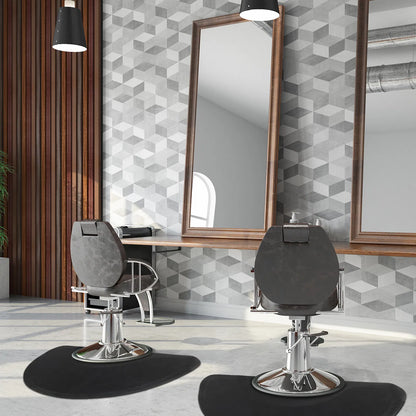 3′x 4.5′x 1/2" Beauty Salon Semicircle Anti-fatigue Salon Mat (Round Outside And Round Inside) Black - view 4