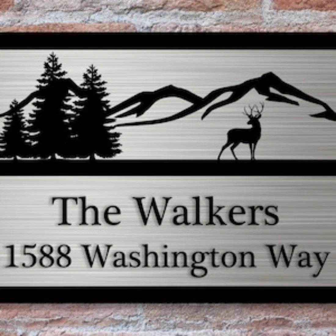 Custom Metal House Address Sign Deer Mountain Artwork Yard Number Plaque - view 6