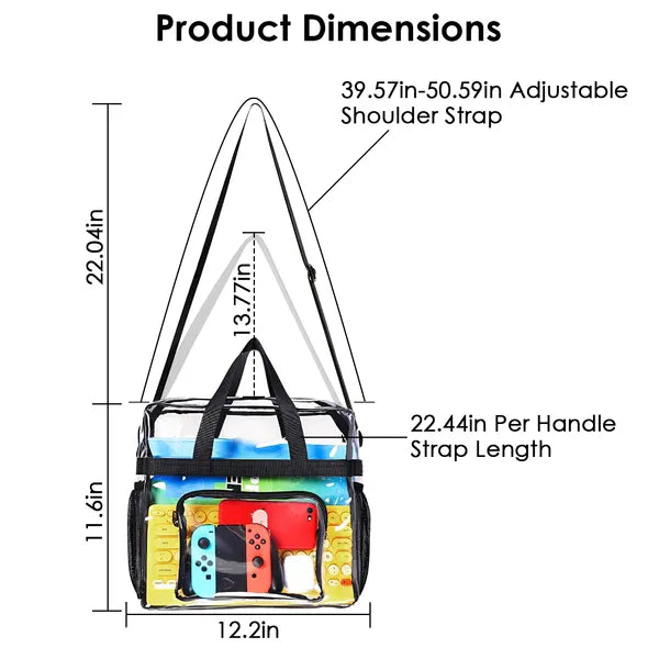Clear Crossbody Bag Stadium Approved Clear Transparent Shoulder Bag See Through Zip Pouch Tote Bag Handbag With 11LBS - view 2