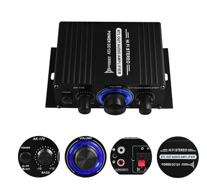 400W 12V 2 Channel Powerful Stereo Audio Power Amplifier HiFi Bass Amp Car Home - view 2
