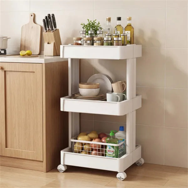 3 -Tier DIY Rolling Storage Cart,15.5 X 14.5 X 30 With Detachable Ventilated Trays For Kitchen & Bathroom - view 5