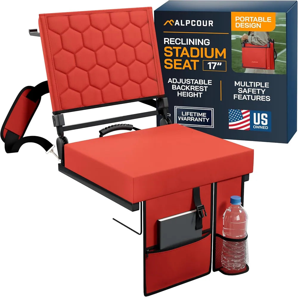 Alpcour Folding Reclining Stadium Seat With Back Support For Bleachers - view 5