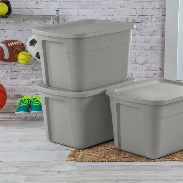 18gal Non-Latching Storage Tote Gray - view 3