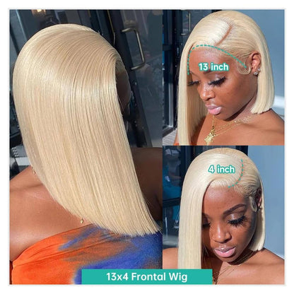13x4 Lace Front Bob Wig, Color 613 Straight, Density - view 4