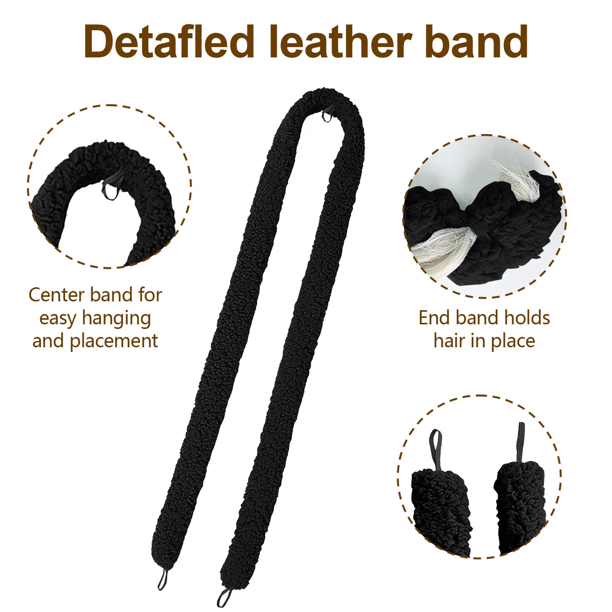 Satin Heatless Hair Curler, Lazy Natural Soft Wave DIY Heatless Curls For Sleep In Overnight, For All Hair Types - Black - view 5