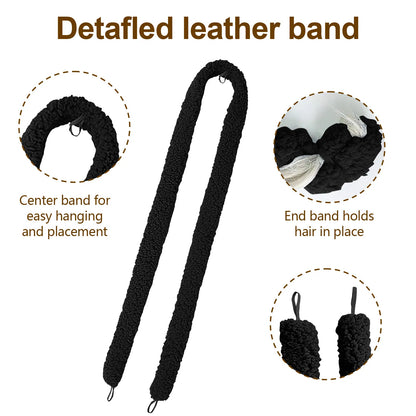 Satin Heatless Hair Curler, Lazy Natural Soft Wave DIY Heatless Curls For Sleep In Overnight, For All Hair Types - Black - view 5