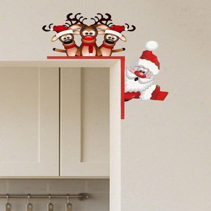 Waterproof Reindeer Christmas Door Decor Outdoor Indoor Holiday Home Decoration - view 3