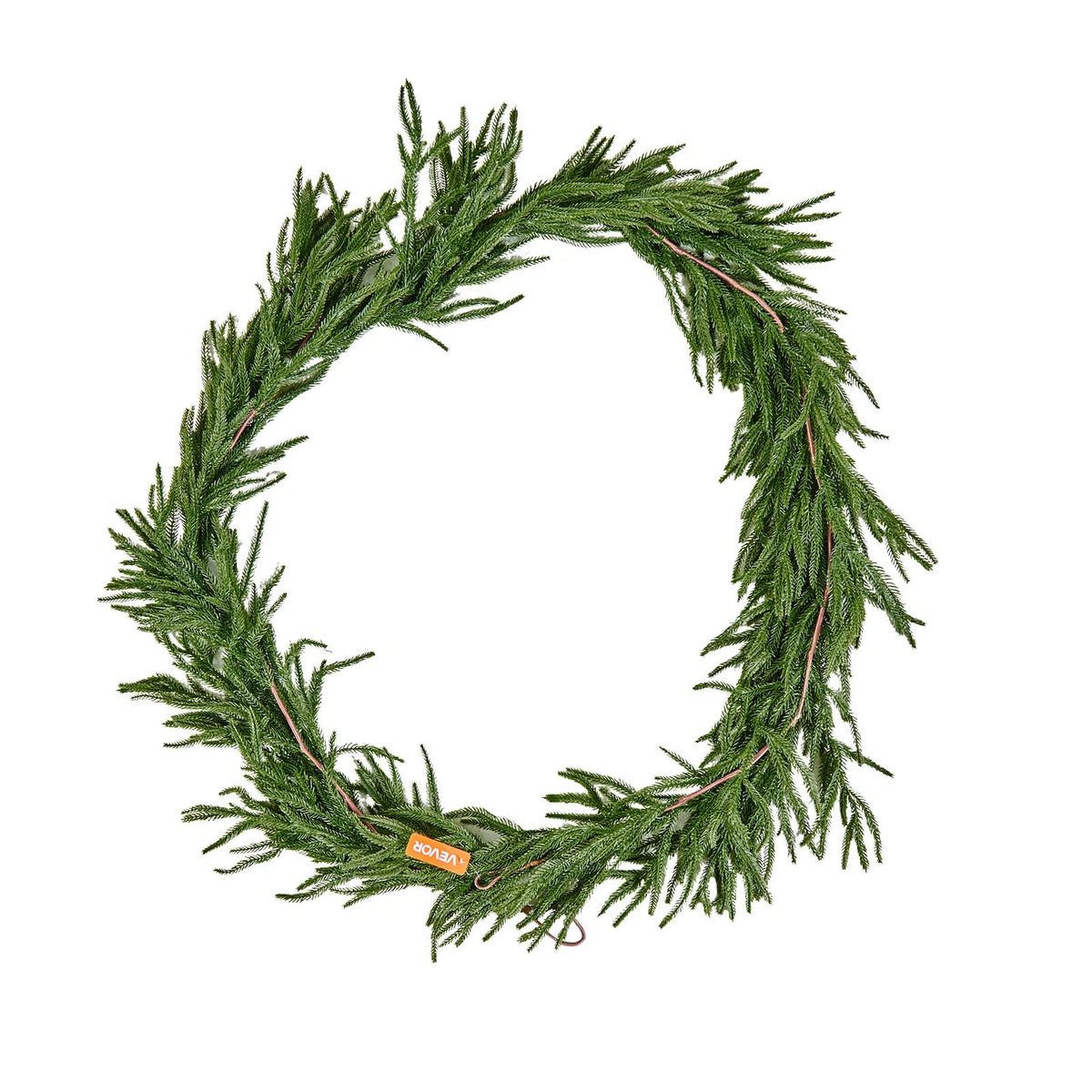 Faux Norfolk Christmas Garland 9Ft Artificial Greenery Xmas Decor For Fireplace - view 7