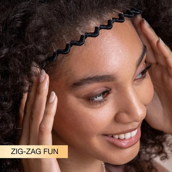 Fabric Covered Zig Zag Headband - Black - All Hair: Hair Styling, Fashion, Securing Hair