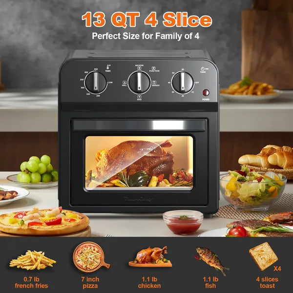 Family Size Air Fryer Toaster Oven Combo,13QT,360° Hot Air Circulation For Healthy Oil-Free Cooking - view 3
