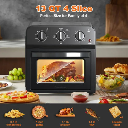 Family Size Air Fryer Toaster Oven Combo,13QT,360° Hot Air Circulation For Healthy Oil-Free Cooking - view 3