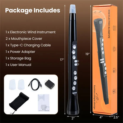 Portable Wireless MIDI Electronic Saxophone - 100 Tones, 3W Hi-Fi Speaker, 12hrs Playtime, 0.7lbs (Black ABS) - view 4