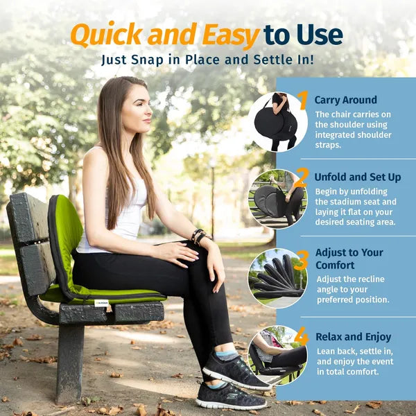 Alpcour Reclining Stadium Seat - Waterproof, 6-Position Comfort For Outdoor Use - view 5