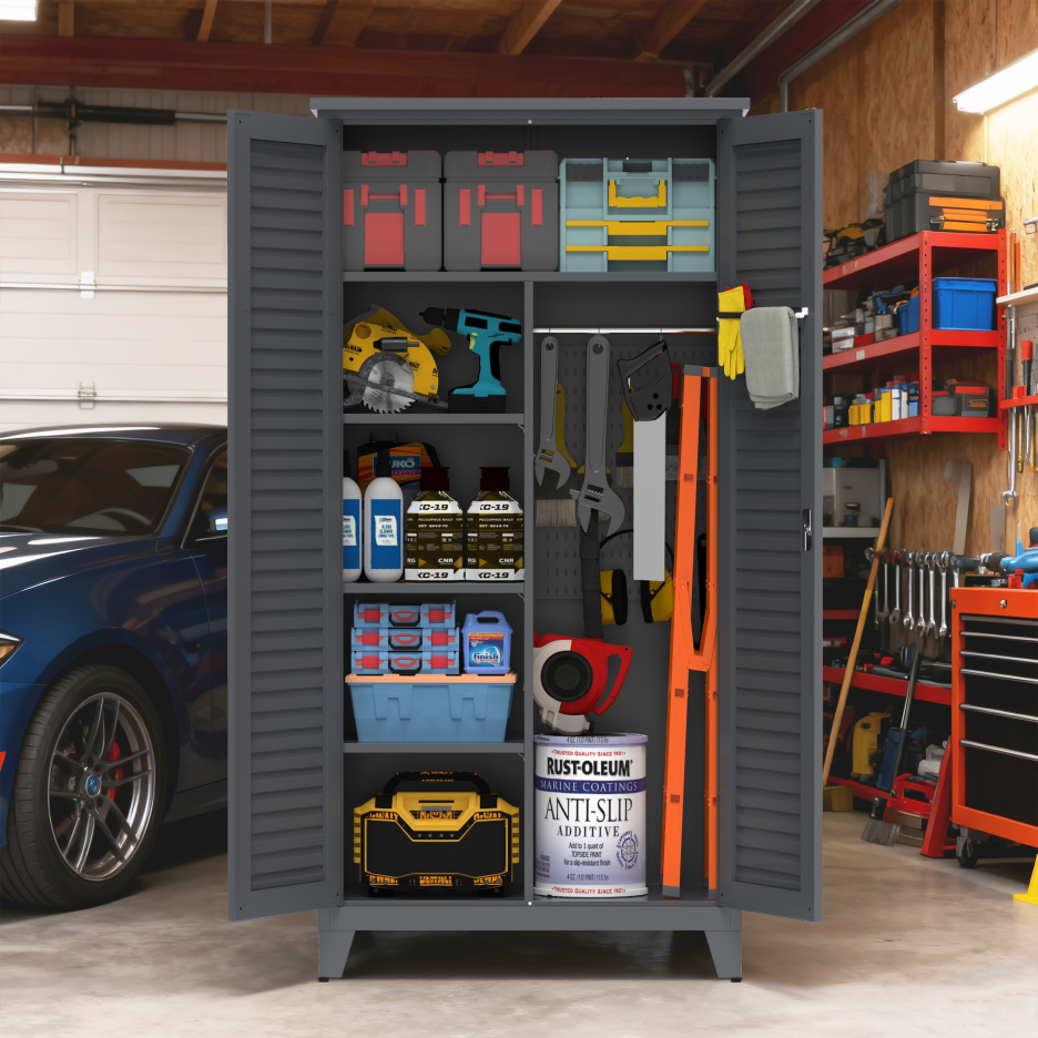 73'' Tall Metal Tool Storage Cabinet, With Ample Storage Space For Garage,Warehouse,Garden,Office, Living Room,Bathroom - view 7